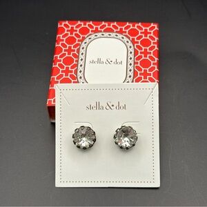 Stella & Dot Silver Sparkling Stud Earrings - Never Worn